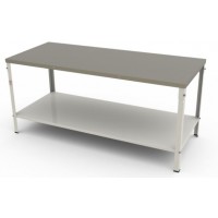 Mesa Com Tampo Inox e uma Prateleira Inferior 190x90x87 cm M190 G2 Braesi