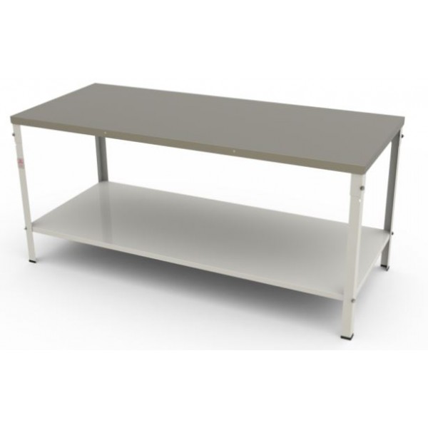 Mesa Com Tampo Inox e uma Prateleira Inferior 190x90x87 cm M190 G2 Braesi